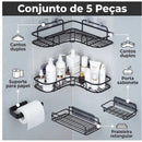 Suporte Organizador de Parede em Metal – Banheiro e Cozinha (Kit)